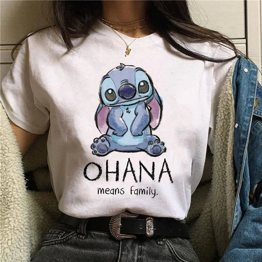 Ponto gótico disney engraçado dos desenhos animados  camisa feminina lilo